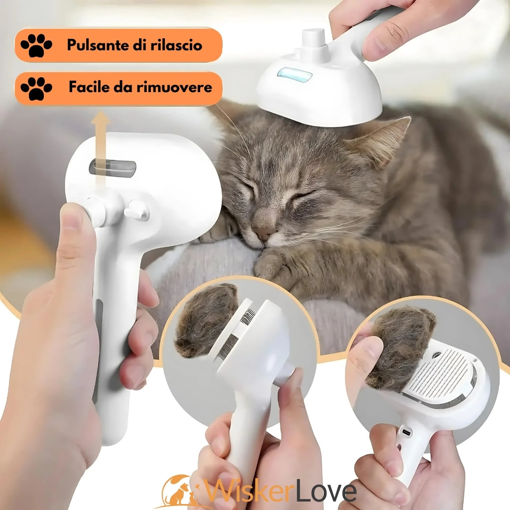 WiskerLove™ SteamPet | Spazzola a Vapore