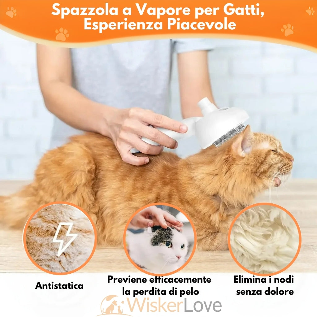 WiskerLove™ SteamPet | Spazzola a Vapore