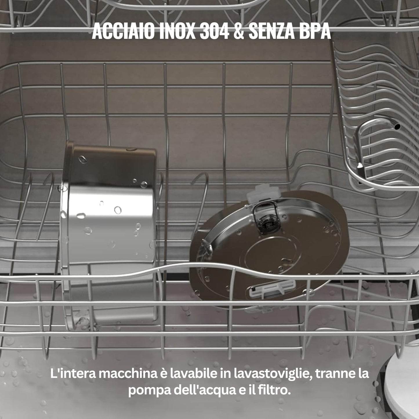 WiskerLove Fontana Acciaio Inox Anti-Batterica™ XL (3,2L)