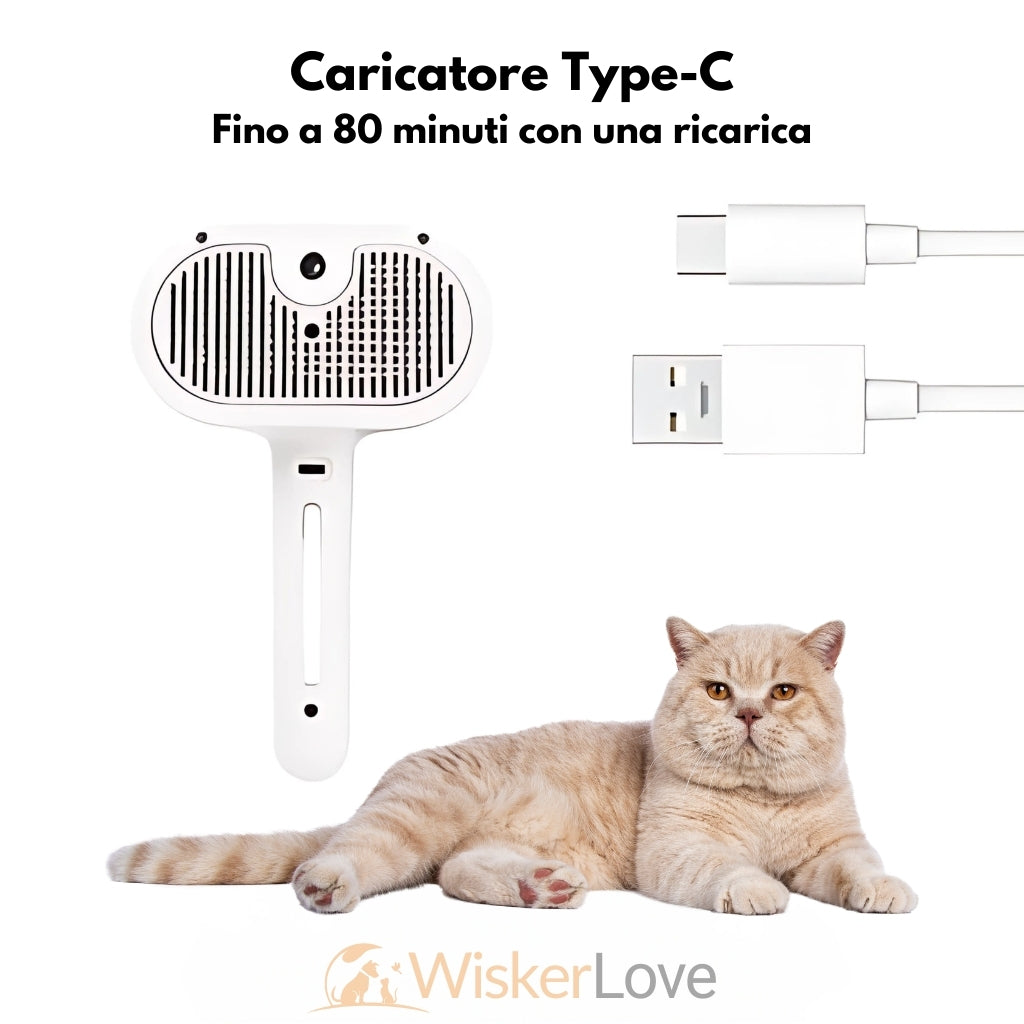 WiskerLove™ SteamPet | Spazzola a Vapore